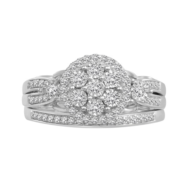 White Gold 3/8ct TDW Diamond Bridal Set - Handcrafted By Name My Rings™