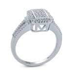 White Gold 3/8ct TDW Princess Cut Diamond Fashion Ring - Handcrafted By Name My Rings™