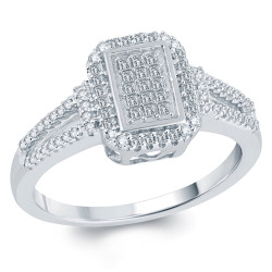 White Gold 3/8ct TDW Princess Cut Diamond Fashion Ring - Handcrafted By Name My Rings™
