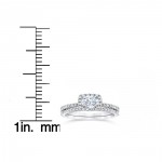 White Gold 5/8ct TDW Engagement Cushion Halo Wedding Ring Set - Handcrafted By Name My Rings™