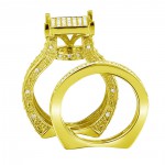 Gold 1 3/8ct TDW Diamond Engagement Bridal Set - Handcrafted By Name My Rings™