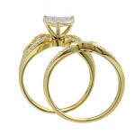 Gold 1/3ct TDW Diamond Heart Bridal Set - Handcrafted By Name My Rings™