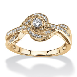 Gold 1/5ct TDW Diamond Knot Twist Ring - Handcrafted By Name My Rings™
