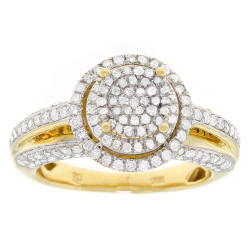 Gold 1ct TDW Diamond Halo Engagement Ring - Handcrafted By Name My Rings™