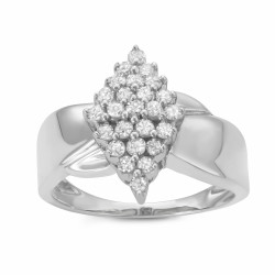 1/2CTTW Marquise-shaped Diamond Cluster Warerfall Ring in Sterling Silver - Handcrafted By Name My Rings™