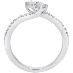 1/2ct Two Diamond Plus Pave Ring In White Gold - Handcrafted By Name My Rings™