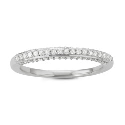 1/3 Cttw Diamond Stackable band in Sterling Silver with Rhodium Plating - Handcrafted By Name My Rings™