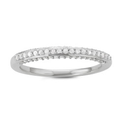1/3 Cttw Diamond Stackable band in Sterling Silver with Rhodium Plating - Handcrafted By Name My Rings™