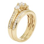 14 Karat Gold 1ct TDW Diamond Engagement Wedding Ring Set - Handcrafted By Name My Rings™