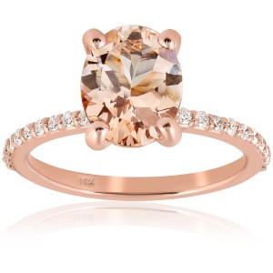 Rose Gold 2 1/10 ct TW Morganite & Diamond  Engagement Ring - Handcrafted By Name My Rings™