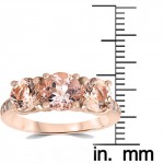 Rose Gold 3 1/5 ct TW Morganite & Diamond  3-Stone Engagement Ring - Handcrafted By Name My Rings™