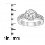 White Gold 1 1/2 ct Diamond Enhanced Halo Double Row Engagement Ring - Handcrafted By Name My Rings™