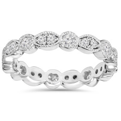 White Gold 1.00ct TDW Round Diamond Eternity Anniversary Stackable Wedding Ring - Handcrafted By Name My Rings™