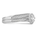White Gold 1/2 Carat TDW Micro Pave Diamond Bridal Set - Handcrafted By Name My Rings™