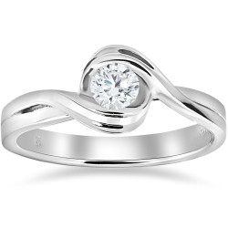 White Gold 1/2 ct TDW Diamond Solitaire Engagement Ring - Handcrafted By Name My Rings™