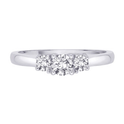 White Gold 1/2ct TDW Diamond 3-stone Engagement Ring - Handcrafted By Name My Rings™