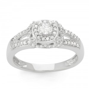 White Gold 1/2ct TDW Diamond Bridal Ring - Handcrafted By Name My Rings™