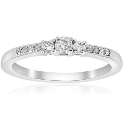 White Gold 1/4 ct TDW Diamond Three Stone Engagement Ring - Handcrafted By Name My Rings™