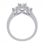 White Gold 1/4ct TDW Diamond 3-stone Engagement Ring - Handcrafted By Name My Rings™
