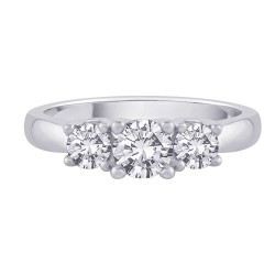 White Gold 1/4ct TDW Diamond 3-stone Engagement Ring - Handcrafted By Name My Rings™