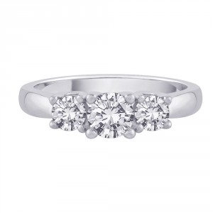 White Gold 1/4ct TDW Diamond 3-stone Engagement Ring - Handcrafted By Name My Rings™