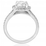 White Gold 2 1/2 ct TDW Diamond Clarity Enhanced Halo Split Shank Engagement Ring - Handcrafted By Name My Rings™