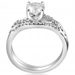 White Gold 5/8 cttw Diamond Engagement Matching Wedding Ring Set - Handcrafted By Name My Rings™