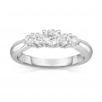 White Gold Diamond 5-Stone Ring - Handcrafted By Name My Rings™