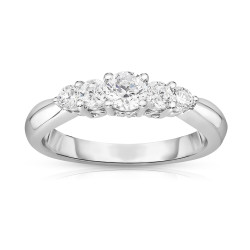 White Gold Diamond 5-Stone Ring - Handcrafted By Name My Rings™