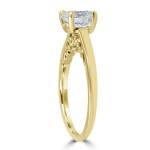 Gold 1 ct TDW Diamond Clarity Enhanced Round Brilliant Solitaire Engagement Ring - Handcrafted By Name My Rings™