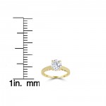 Gold 1 ct TDW Diamond Clarity Enhanced Round Brilliant Solitaire Engagement Ring - Handcrafted By Name My Rings™
