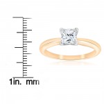 Gold 1 ct TDW Solitaire Princess Cut Diamond GIA Certified Engagement Ring - Handcrafted By Name My Rings™