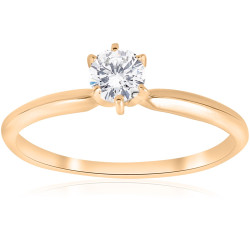 Gold 1/4 ct TDW Solitaire Diamond Engagement Ring - Handcrafted By Name My Rings™