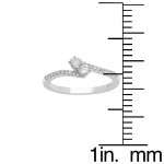 1/4ct Two Diamond Plus Pave Ring In White Gold - Handcrafted By Name My Rings™