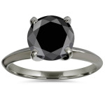 Black Gold 3.00ct Black Enhanced Diamond Solitaire Engagement Ring  - Handcrafted By Name My Rings™