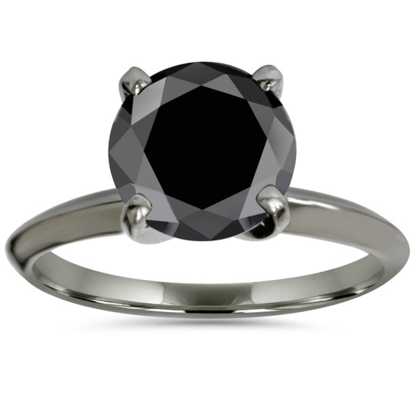 Black Gold 3.00ct Black Enhanced Diamond Solitaire Engagement Ring  - Handcrafted By Name My Rings™