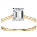 Gold 1 1/10ct TDW GIA Certified Diamond Emerald-Cut Engagement Ring - Handcrafted By Name My Rings™