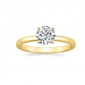 Gold 1 1/10ct TDW GIA Certified Round-cut Diamond Engagement Ring - Handcrafted By Name My Rings™