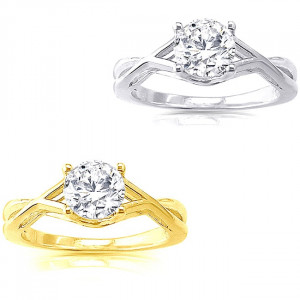 Gold 1.25ct TDW Diamond Solitaire Engagement Ring - Handcrafted By Name My Rings™