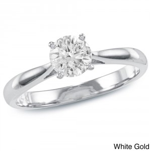 Gold 1/2ct TDW Diamond Solitaire Engagement Ring - Handcrafted By Name My Rings™