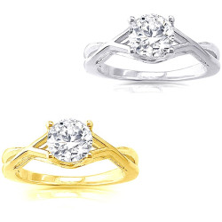 Gold 1ct TDW Diamond Solitaire Engagement Ring - Handcrafted By Name My Rings™