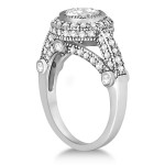 Gold 1ct TDW Vintage Diamond Halo Art Deco Engagement Ring Setting - Handcrafted By Name My Rings™