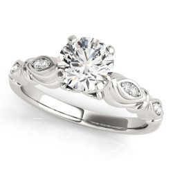 Gold 2.05ct TDW Vintage Style Round Solitaire Engagement Ring - Handcrafted By Name My Rings™