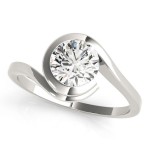 Gold Modern Swirl Diamond Solitaire Ring 2.20ct - Handcrafted By Name My Rings™