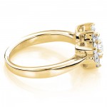 Gold Unique Flower 1.2ct Diamond TDW Engagement Ring - Handcrafted By Name My Rings™