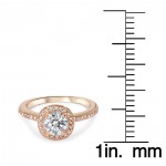 Rose Gold 1 1/3ct TDW Diamond Halo Engagement Ring - Handcrafted By Name My Rings™
