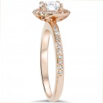 Rose Gold 1 1/3ct TDW Diamond Halo Engagement Ring - Handcrafted By Name My Rings™