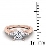 Rose Gold 1 1/4ct TDW Princess Diamond with Tapered Baguette Side Stones Engagement Ring - Handcrafted By Name My Rings™