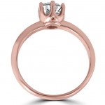 Rose Gold 1 ct TDW Solitaire Round Diamond Clarity Enhanced 6-Prong Engagement Ring - Handcrafted By Name My Rings™