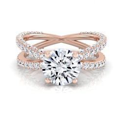 Rose Gold 2 1/4ct TDW Round Diamond Engagement Ring - Handcrafted By Name My Rings™